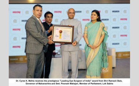 डॉ. सायरस के.  मेहता यांना महाराष्ट्राचे राज्यपाल श्री रमेश बैस यांच्याकडून प्रतिष्ठित 'भारतीय नेत्र शल्यचिकित्सक' पुरस्कार प्राप्त
